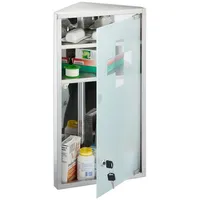 Relaxdays Medizinschrank mit Glastür Silber,Transparent