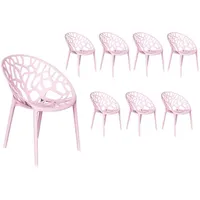 LC Garden Vomo Gartenstuhl Terassenstuhl Bistrostuhl Kunststoffstuhl Rosa Stapelstühle