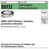 NORD-LOCK ART 88132 Scheiben geklebt DNL 3 (3,4 x