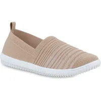 Stiefelparadies Damen Slip Ons in Khaki,