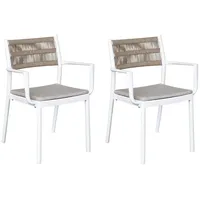 LC Garden Vona 2er Set Stapelstuhl 52,5x60x80cm weiß/natur Gartenstuhl