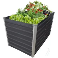 NATIV Hochbeet Metall eckig 160x77x77cm, anthrazit, Gartenbeet, Pflanzbeet, Kräuterbeet