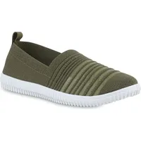 VAN HILL Slip Ons in Olivgrün