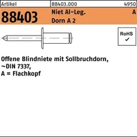 Industrial Quality Supplies Blindniete Alu/A 2 Flachkopf A 5