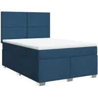 VidaXL Boxspringbett mit Matratze Blau 160x200 cm Stoff