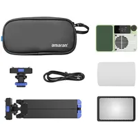 AMARAN Ace 25c Green Kit RGBWW-LED Kameraleuchte+Grid+Mini-Stativ+Tasche