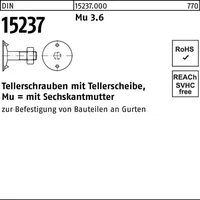 Industrial Quality Supplies DIN 15237 Tellerschraube M8x30 Stahl 3.6
