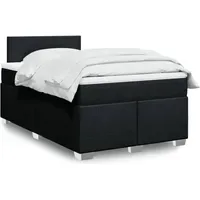 VidaXL Boxspringbett mit Matratze Schwarz 160x200 cm Stoff