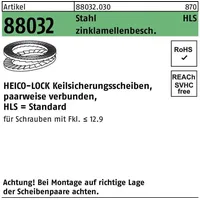 HEICO Befestigungstechnik Keilsicherungsscheiben geklebt flZnnc 19,5 x 29,0 x