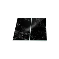 Decorwelt Herdabdeckplatte Abdeckung Ceranfeld Abdeckplatte Schneidebrett 2-Teilig 60x52 Marmor