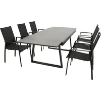 DEGAMO Reims Set 7-tlg. Dunkelgrau/Schwarz