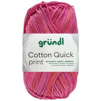 Gründl Wolle Cotton Quick Print 50 g Fuchsia-rot-multicolor Handarbeit