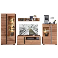 Innostyle Wohnwand 4-teilig SONOS, Altesche massiv Artisan Eiche Dekor