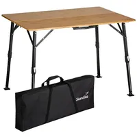Skandika Campingtisch Tobro | Klapptisch mit Bambus Tischplatte, |