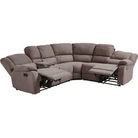 Beliani Ecksofa Taupe Stoff 5-Sitzer 2 Getränkehalter Kammer 2
