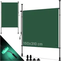 Kesser Windschutz Klemmmarkise 150 x 310 cm Dunkelgrün