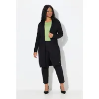 Ulla Popken Langjacke Long-Strickjacke Stehkragen offene Form schwarz 46/48