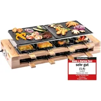 Klamer Raclette 8 Personen 1500 W mit Holzgestell und