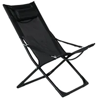 VCM ebuy24 Seville Gartenliege Strandstuhl Klappbar Schwarz
