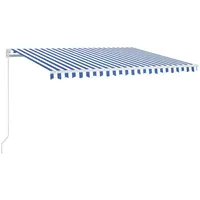 VidaXL Markise Manuell Einziehbar 400x350 cm Blau und Weiß