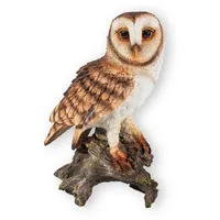 Fachhandel Plus Dekofigur Eule auf Baumstamm Tierfigur Uhu Gartenfigur