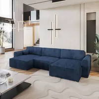 Masseno Ecksofa FENTO mit Schlaffunktion U-Form, Sofa mit Bettkasten,