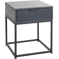 Haku-Möbel Nachtschrank, Anthrazit, Schwarz, Metall, 1 Schubladen, 40x50x40 cm,
