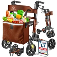 Kesser Rollator faltbar Gehhilfe mit Sitz und Tasche höhenverstellbar