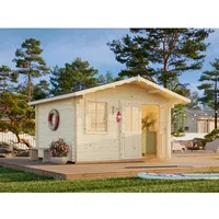 Palmako Gartenhaus Emma 360 x 300 cm Lackiert Grau-Weiß