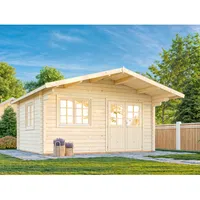 Palmako Gartenhaus Helena 450 x 360 cm Lackiert Hellgrau-Anthrazit
