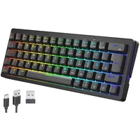 GeneralKeys Gaming Tastatur: Mechanische 60-%-Funk-Tastatur mit RGB-Beleuchtung, QWERTZ, Akku