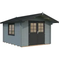 Palmako Gartenhaus Sally 10,2 m2 - 44 mm hellgrau/anthrazit