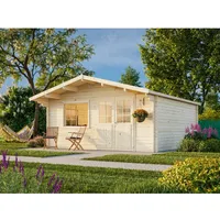 Palmako Gartenhaus Britta 480 x 480 cm Lackiert Hellgrau-Anthrazit