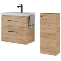 Planetmöbel Badmöbel Set Waschtisch mit Unterschrank 63 x 60