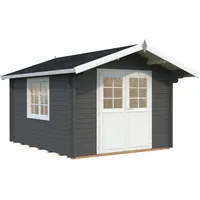Palmako Gartenhaus Sally 10,2 m2 - 44 mm dunkelgrau/weiß