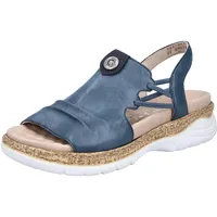 Rieker Damen, V2272 Riemchensandalen, blau 41