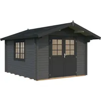 Palmako Gartenhaus Sally 10,2 m2 - 44 mm dunkelgrau/anthrazit