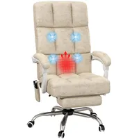 Vinsetto Bürostuhl mit Vibrationsmassage, Ergonomischer Schreibtischstuhl mit Liegefunktion, Wärmfunktion,