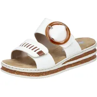 Rieker Damen Pantolette schmal mit großer runder Schnalle und