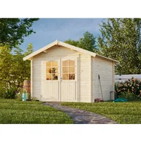 Palmako Gartenhaus Lotta 276 x 276 cm Lackiert Hellgrau-Anthrazit
