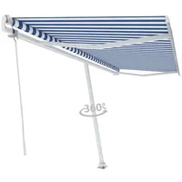 VidaXL Standmarkise Automatisch 500x350 cm Blau & Weiß