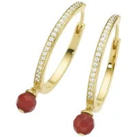 GIORGIO MARTELLO MILANO Klappcreolen mit Ziersteinen, Silber 925 Gold