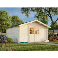 Palmako Gartenhaus Lotta 380 x 380 cm Lackiert Grau-Weiß