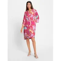 Heine Druckkleid Etuikleid Mehrfarbig Orange 42