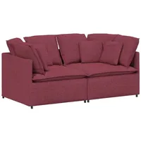 VidaXL Modulares Sofa mit Kissen Stoff Weinrot Vidaxl
