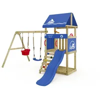 Wickey Spielturm DinkyHouse mit Rutsche und Kinderschaukel, Babyschaukel mit