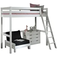 58 aufm Kessel Hochbett Karolina 209x165x190 Kinderbett Massivholz+MDF Weiß