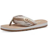 S.Oliver Damen Zehentrenner mit Herzdetail Sommer, Beige (Beige Stripes),
