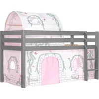 58 aufm Kessel Kinderbett Karolina 210x114x106 Massivholz Grau Textilset