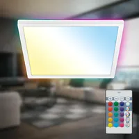 B.K.Licht LED Deckenlampe flach mit Fernbedienung, CCT rgb, Weiß